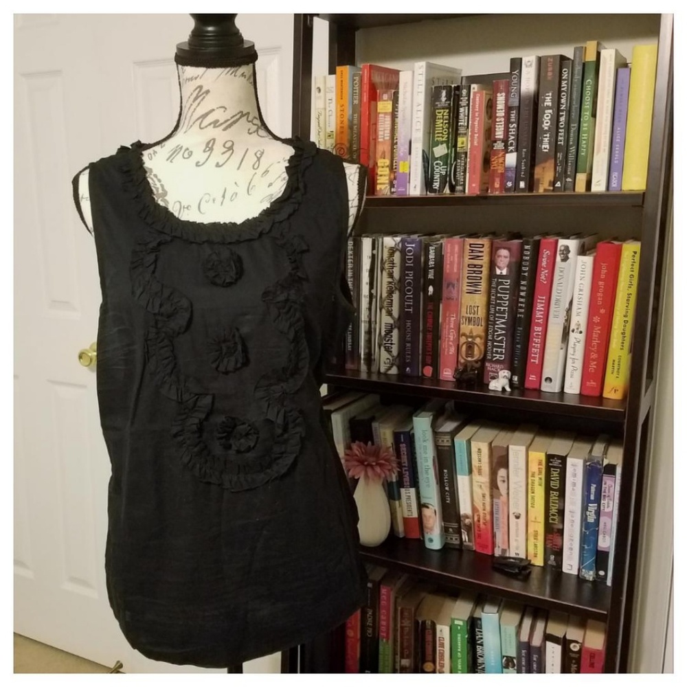 Black Ruffled Top - Picture 2 of 3